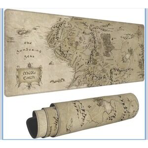 Middle Earth Fantasy Map XL Desk Mat / Gaming Mouse Pad (31.5" x 11.8")